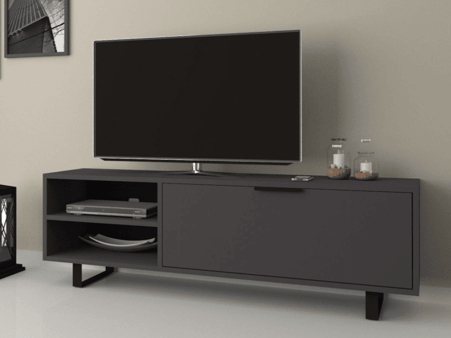 Table TV N-SMAR 140cm - Gris Anthracite - Salon et séjour HomeDeco.ma