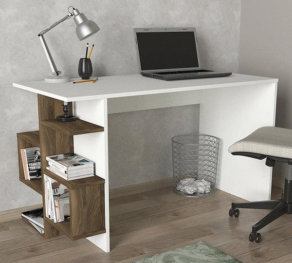 Bureau NISE -noyer et blanc- 120cm - HomeDeco