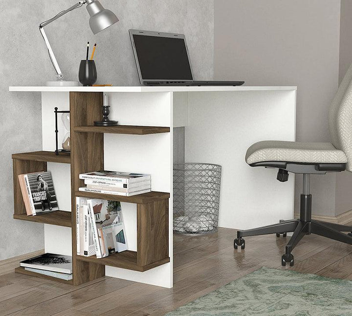 Bureau NISE -noyer et blanc- 120cm - HomeDeco