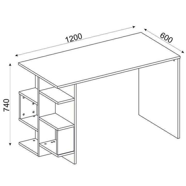 Bureau NISE -noyer et blanc- 120cm - HomeDeco