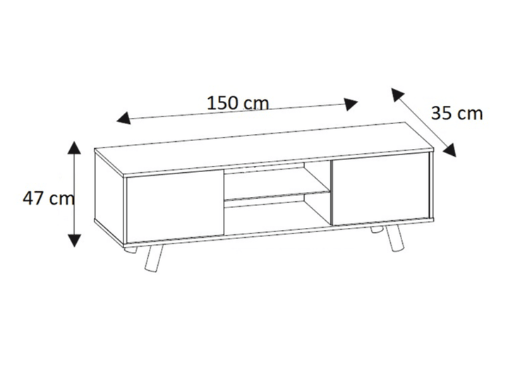Stand TV PRONTO 150CM BLANC - Meuble TV avec éclairage LED - HomeDeco