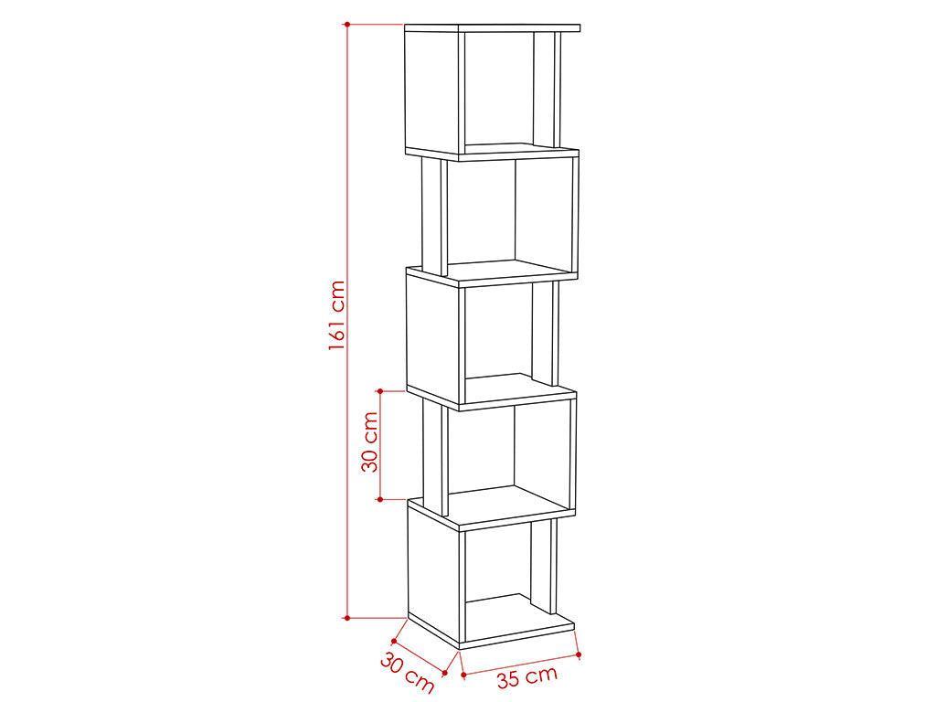 Bibliothèque-Étagères de rangement PIRI 161 cm - Chêne et Gris HomeDeco.ma