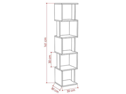 Bibliothèque-Étagères de rangement PIRI 161 cm - Chêne et Gris HomeDeco.ma