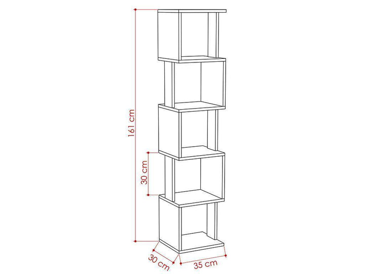 Bibliothèque-Étagères de rangement PIRI 161 cm - Chêne et Gris - HomeDeco