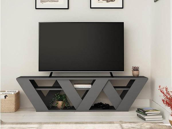 Stand TV RALLA 158 cm - Gris Anthracite - HomeDeco