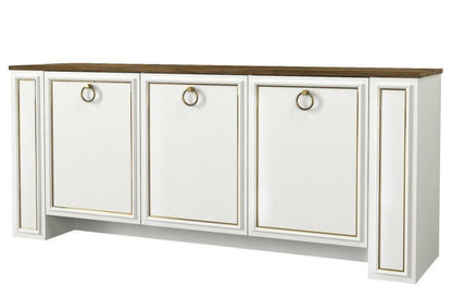 Buffet Console SANSA - Blanc, Noyer et Doré - Entrée et séjour HomeDeco.ma