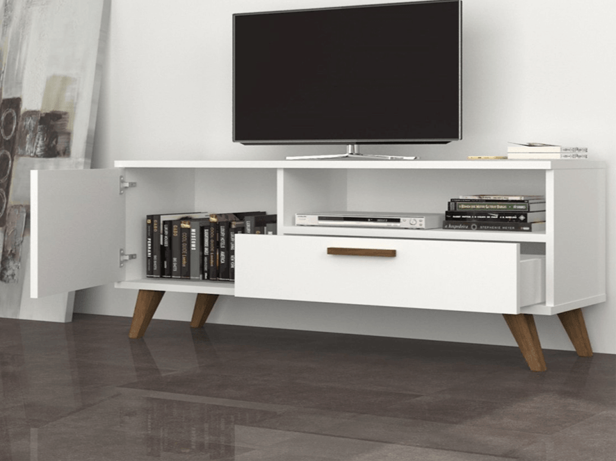 SAROB 120CM - Meuble TV - Blanc HomeDeco.ma