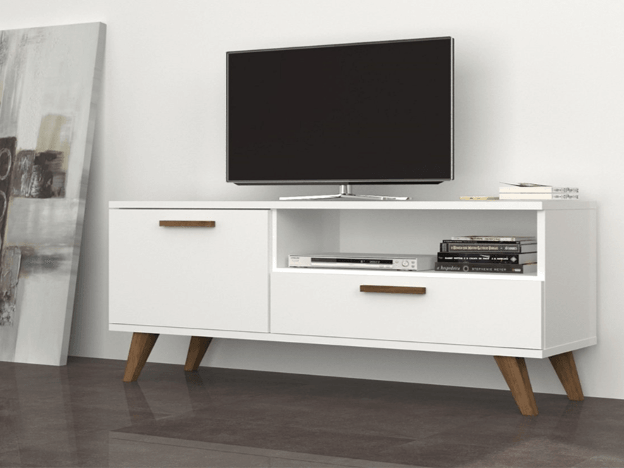 SAROB 120CM - Meuble TV - Blanc HomeDeco.ma