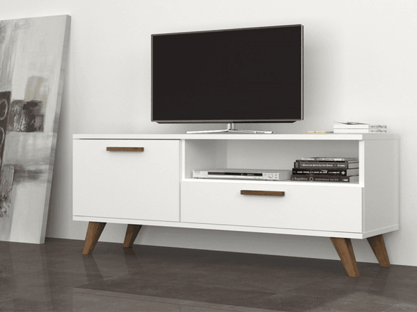 SAROB 120CM - Meuble TV - Blanc - HomeDeco