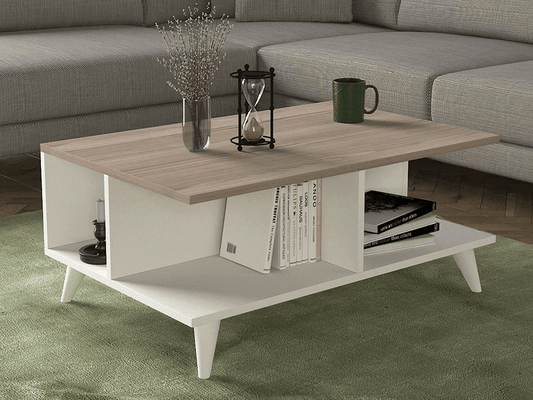 Table basse SEDDRAE - Blanc et Gris Cordoba HomeDeco.ma