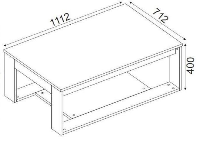 Table Basse COSTA 110cm - Motif Bois Chêne Gris - Salon et séjour HomeDeco.ma