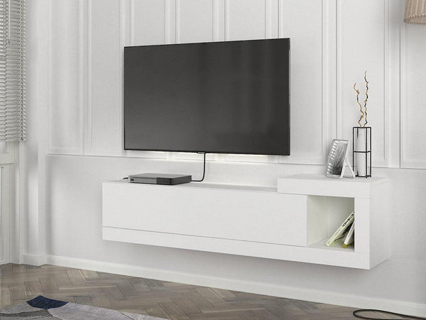 Meuble TV Suspendu VOLARE 150 cm - Blanc - HomeDeco