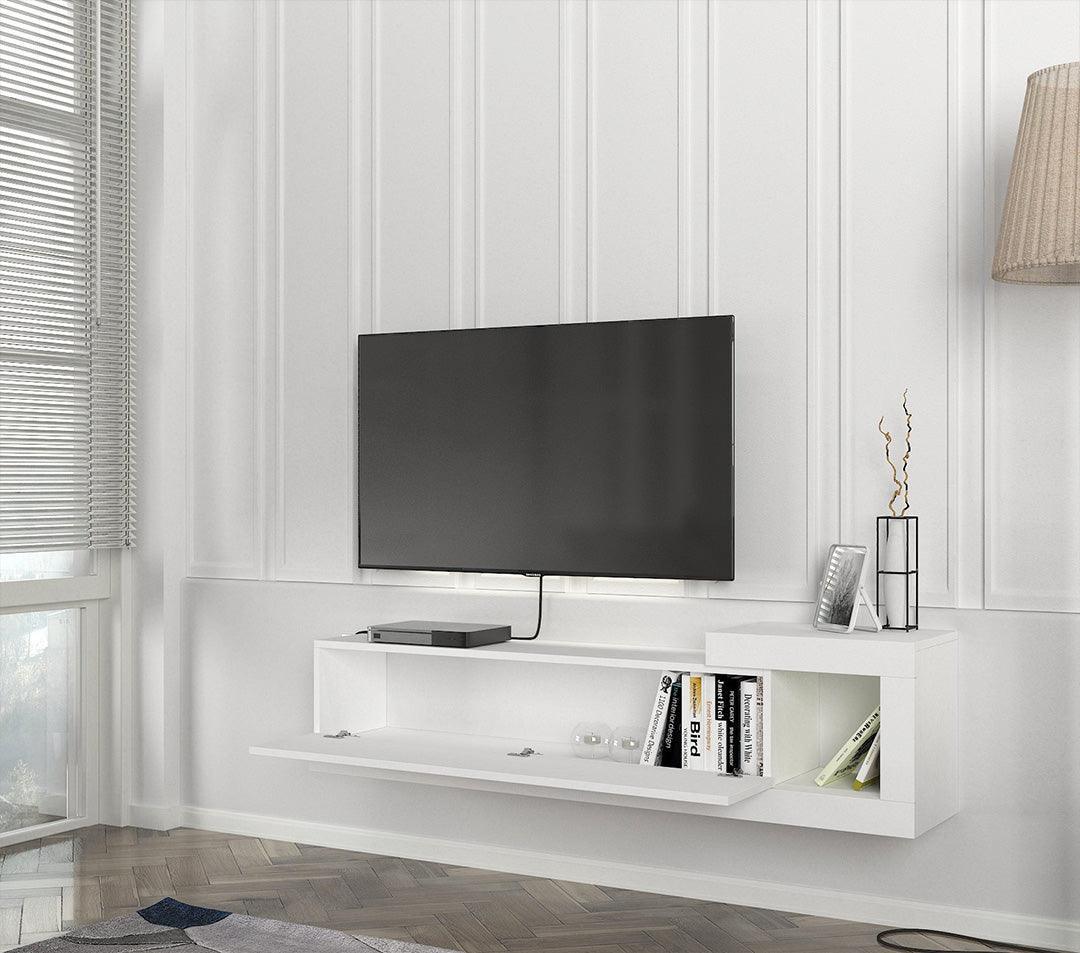 Meuble TV Suspendu VOLARE 150 cm - Blanc HomeDeco.ma