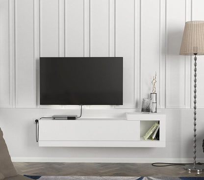 Meuble TV Suspendu VOLARE 150 cm - Blanc HomeDeco.ma