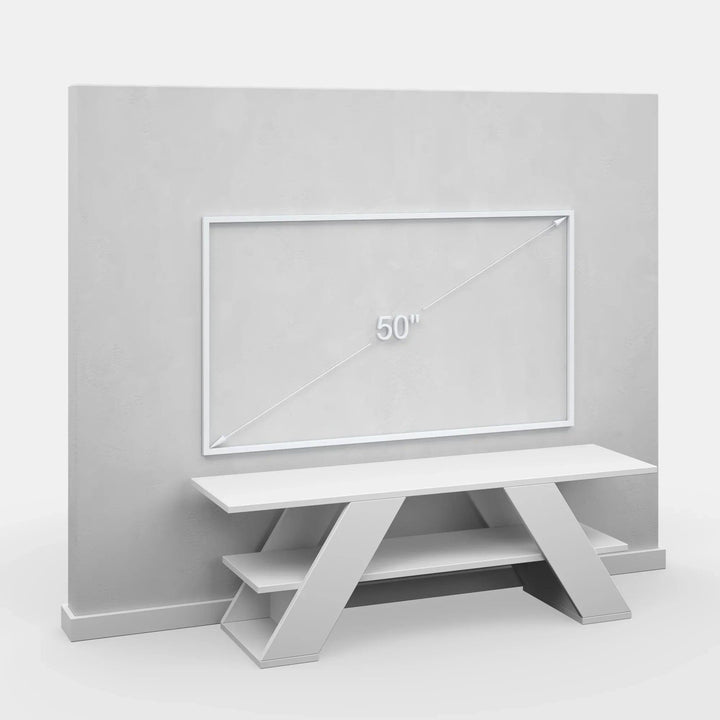 EVOR - Stand TV Moderne 120 Cm Blanc - HomeDeco