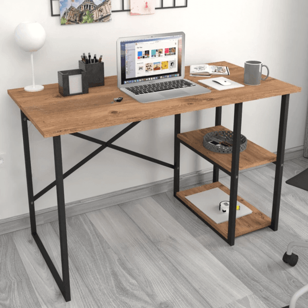 Bureau LEON 120 cm - en bois avec Structure metallique - HomeDeco