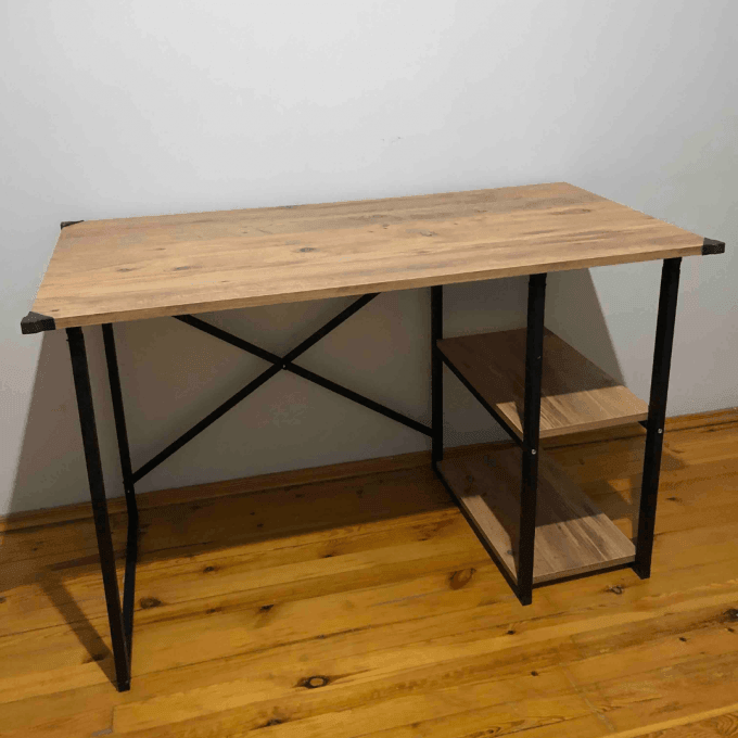 Bureau LEON 120 cm - en bois avec Structure metallique - HomeDeco