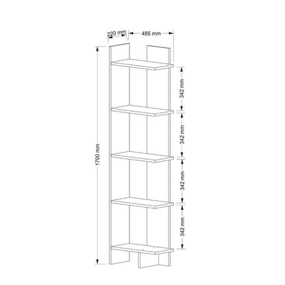 Bibliothèque PERLA -blanc- 170cm HomeDeco.ma