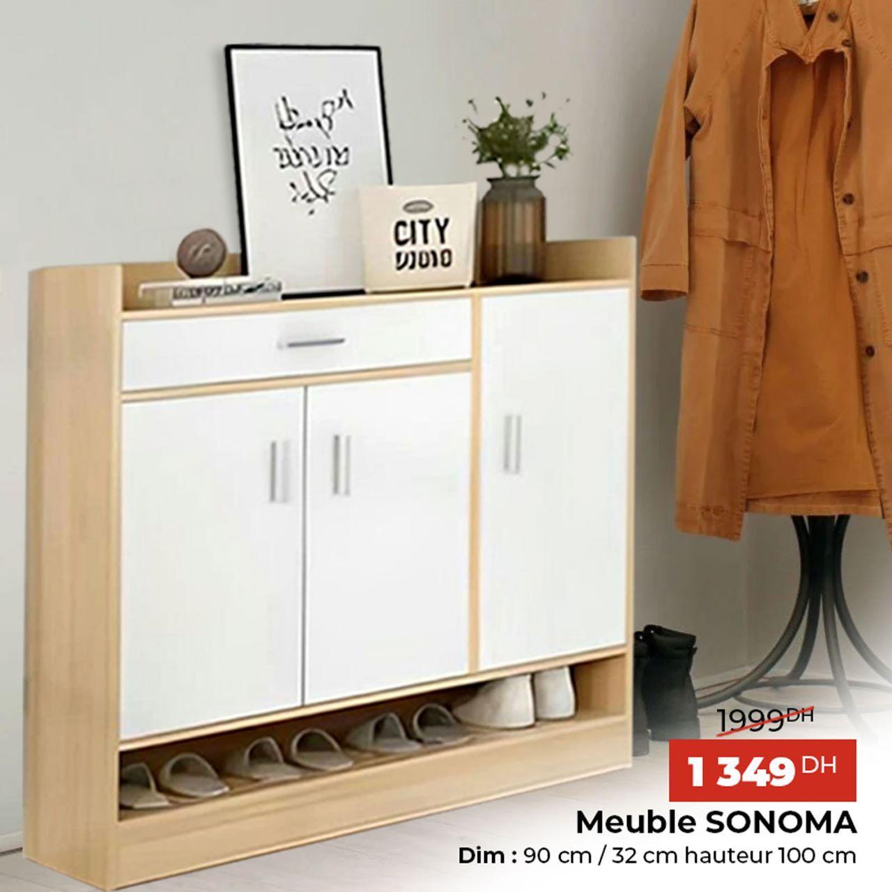 Meuble à chaussures porte blanc HomeDeco.ma