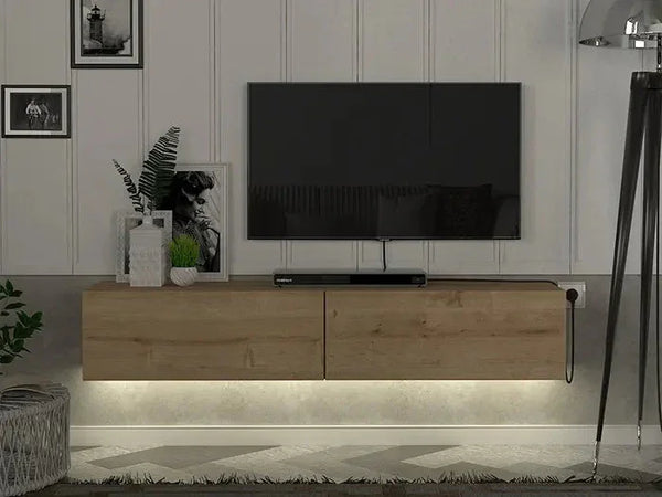 Meuble TV suspendu avec LED Aristo 135cm HomeDeco
