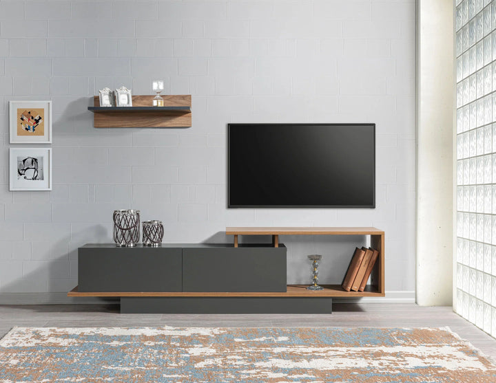 Ensemble Meuble TV+ Table basse + 2 tables d'appoint HomeDeco