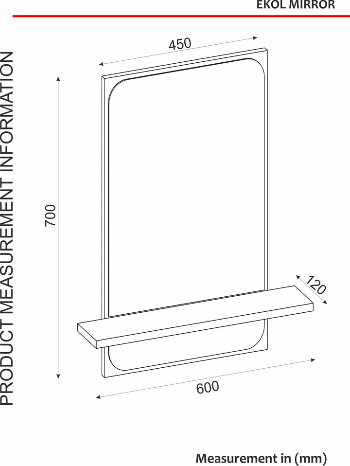 Miroir Ekol avec cadre en bois HomeDeco