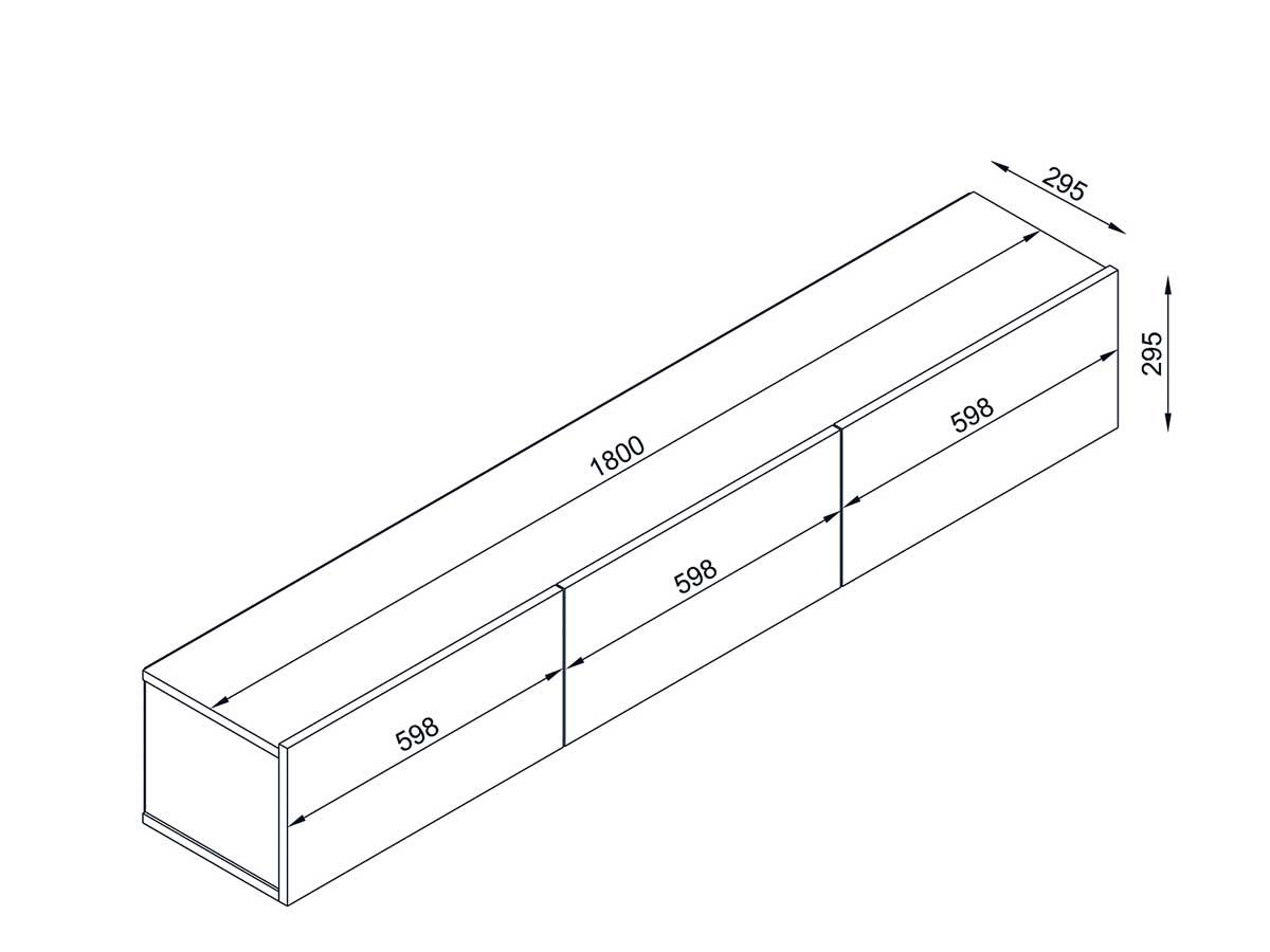 Meuble TV Suspendu ALMAD 180cm - chêne et gris anthracite HomeDeco.ma