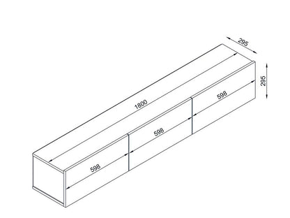 Meuble TV Suspendu ALMAD 180cm - chêne et gris anthracite HomeDeco.ma