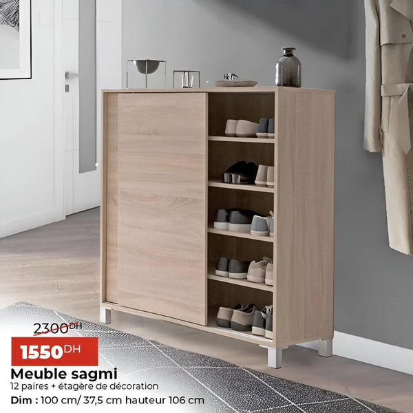 Meuble chaussure SAGI avec 2 porte coulissante - HomeDeco