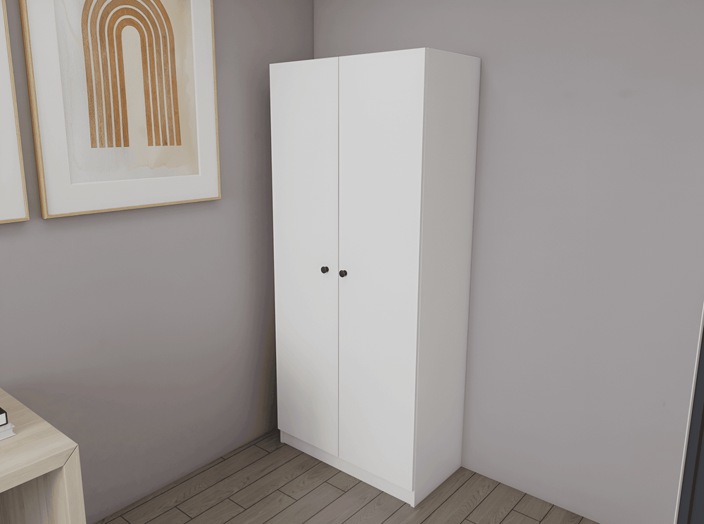 Armoire Blanc - 185 cm - avec 2 porte - HomeDeco