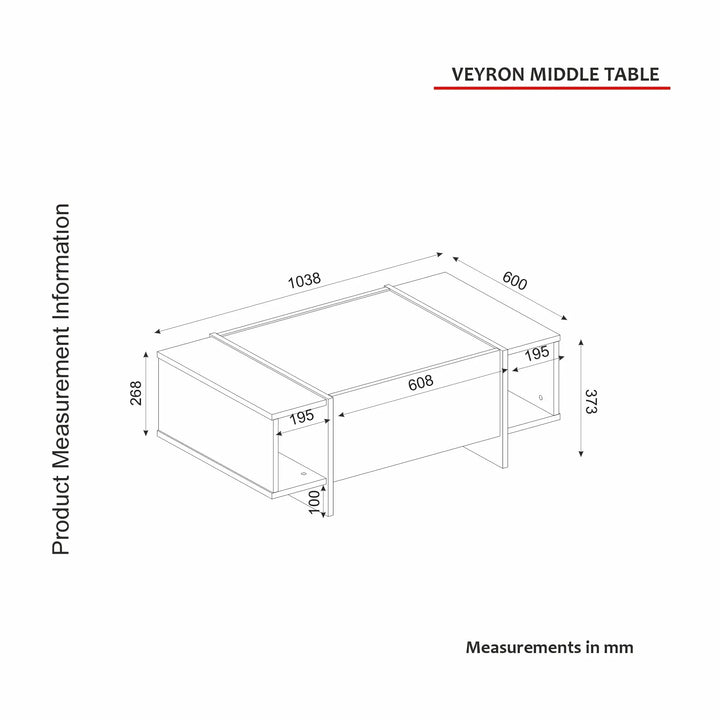 Table basse Veyron - Effet marbre Travertin HomeDeco
