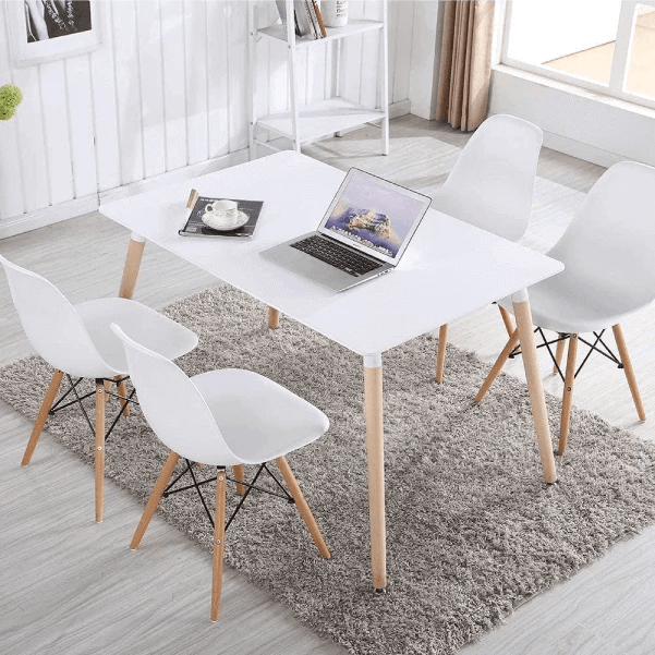 IPOTUIS V2 - Table Blanche en bois (120x60x75)cm - HomeDeco